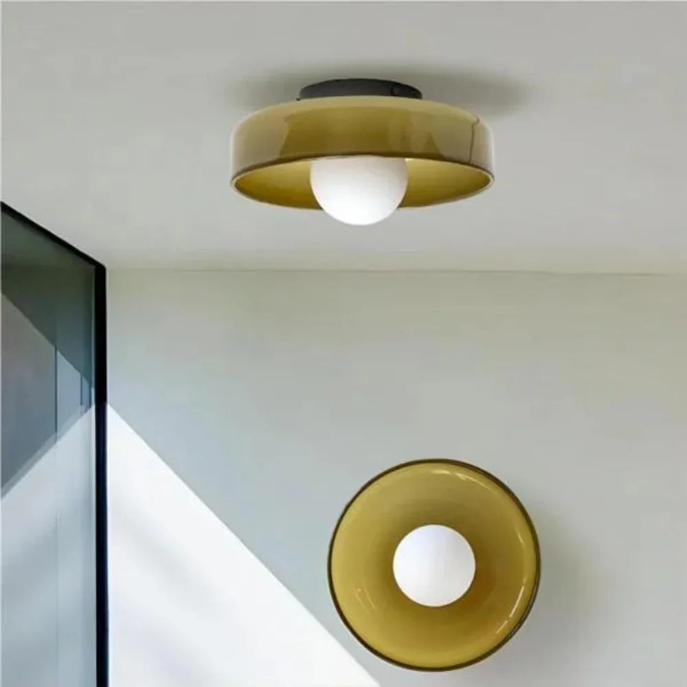 Ovin Wall & Ceiling Light | Nordic Glass Disc Lighting
