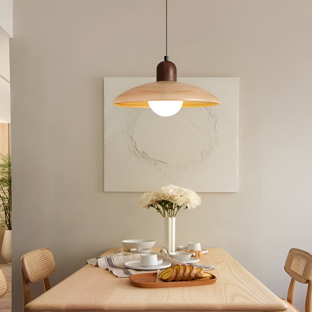 Raku Pendant Light | Japanese Wabi-Sabi Walnut Lighting