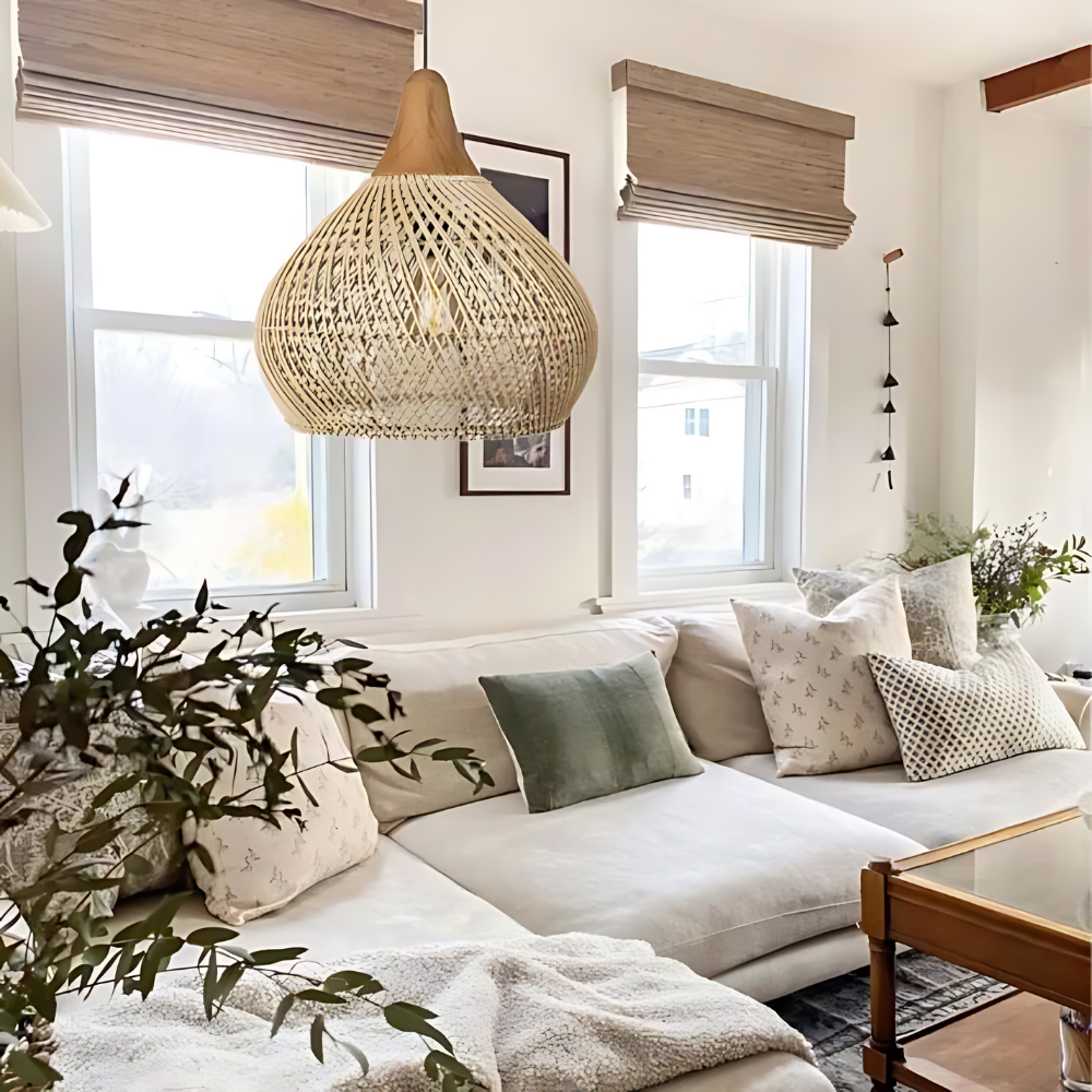 Rafi Pendant Light | Boho Rattan Ceiling Lighting