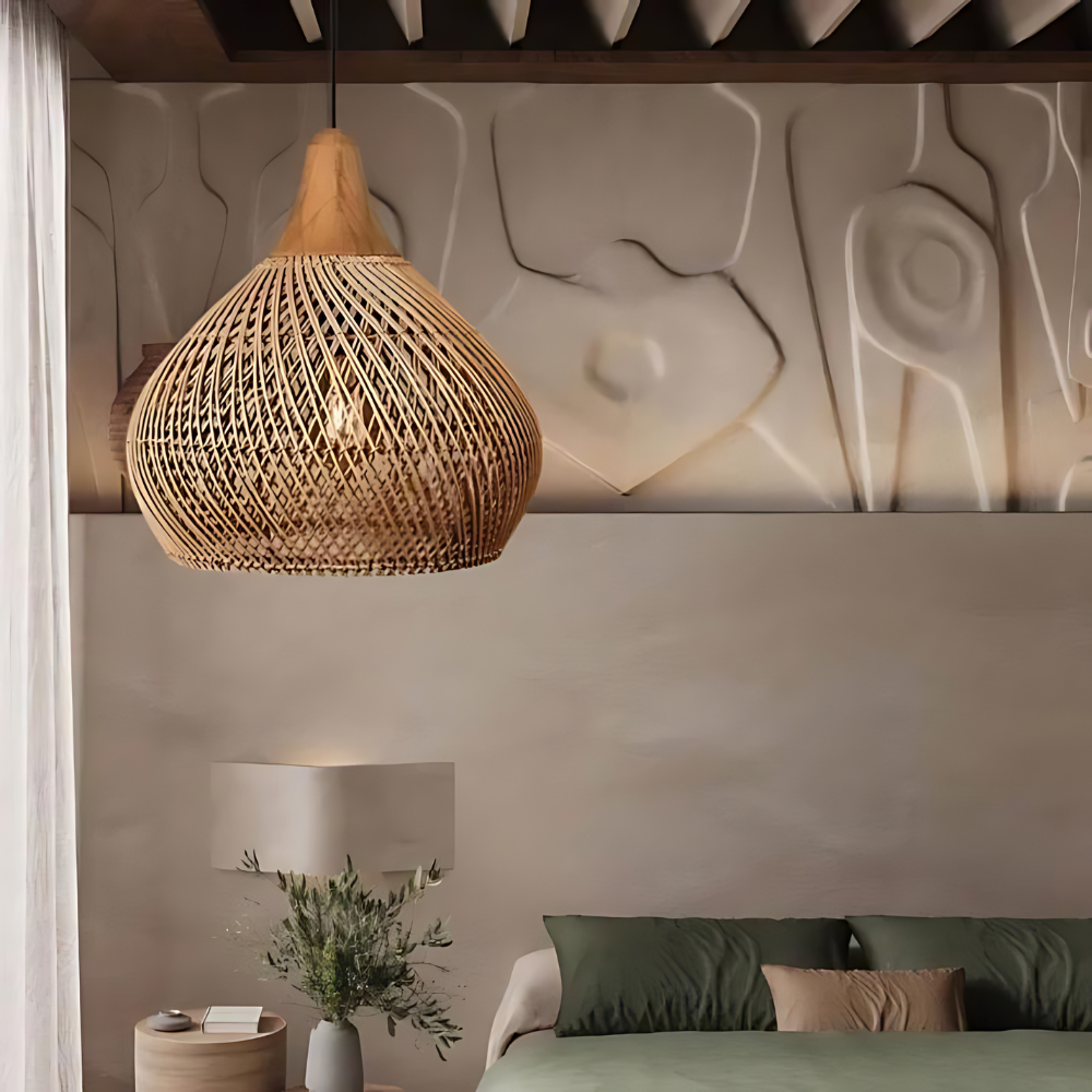 Rafi Pendant Light | Boho Rattan Ceiling Lighting