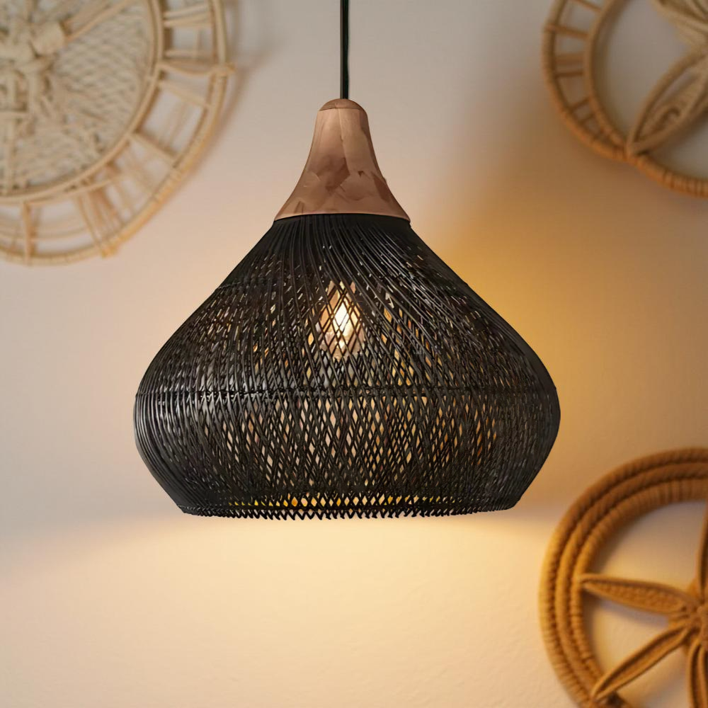 Rafi Pendant Light | Boho Rattan Ceiling Lighting