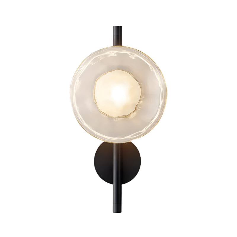 Rilun Wall Light | Modern Round Ripple Glass Minimalist Design