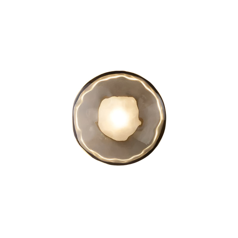 Rilun Wall Light | Modern Round Ripple Glass Minimalist Design