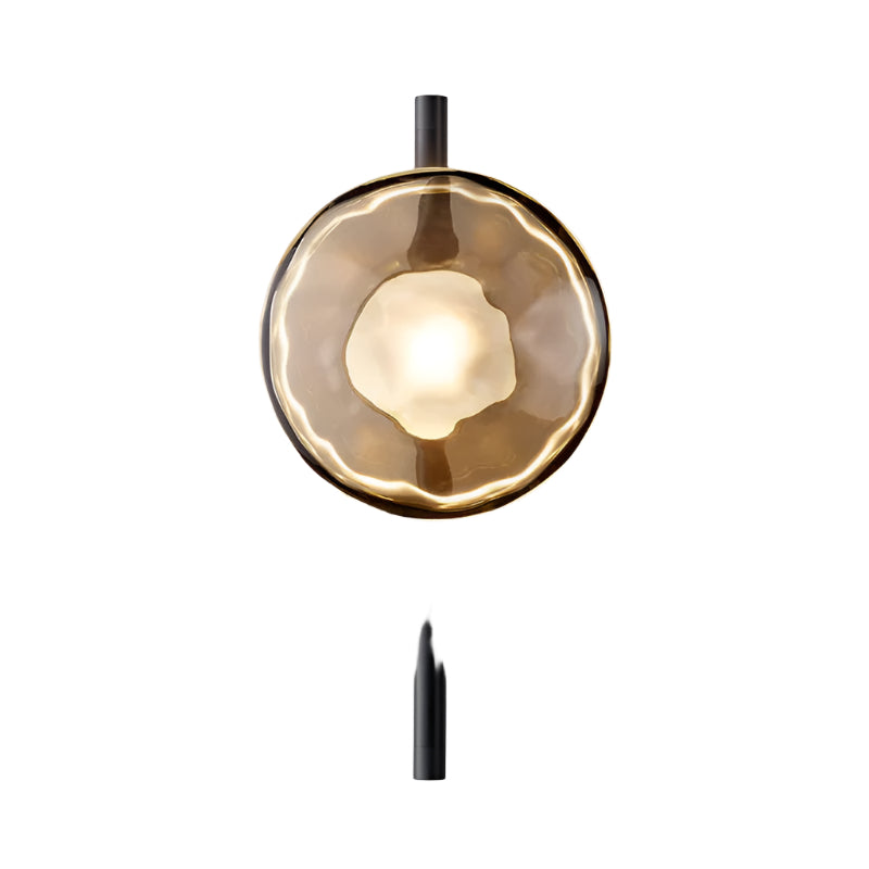 Rilun Wall Light | Modern Round Ripple Glass Minimalist Design