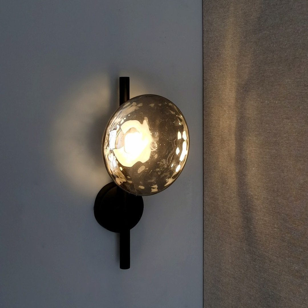 Rilun Wall Light | Modern Round Ripple Glass Minimalist Design