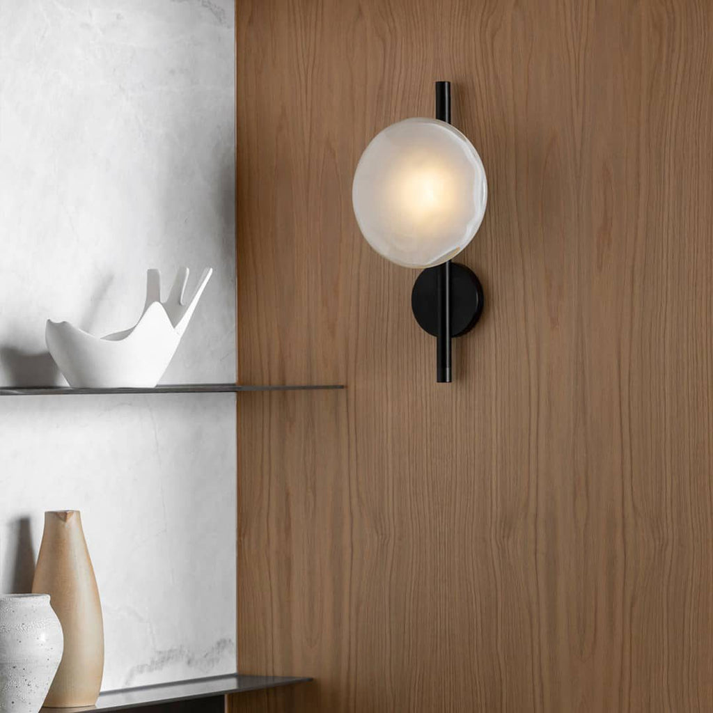 Rilun Wall Light | Modern Round Ripple Glass Minimalist Design