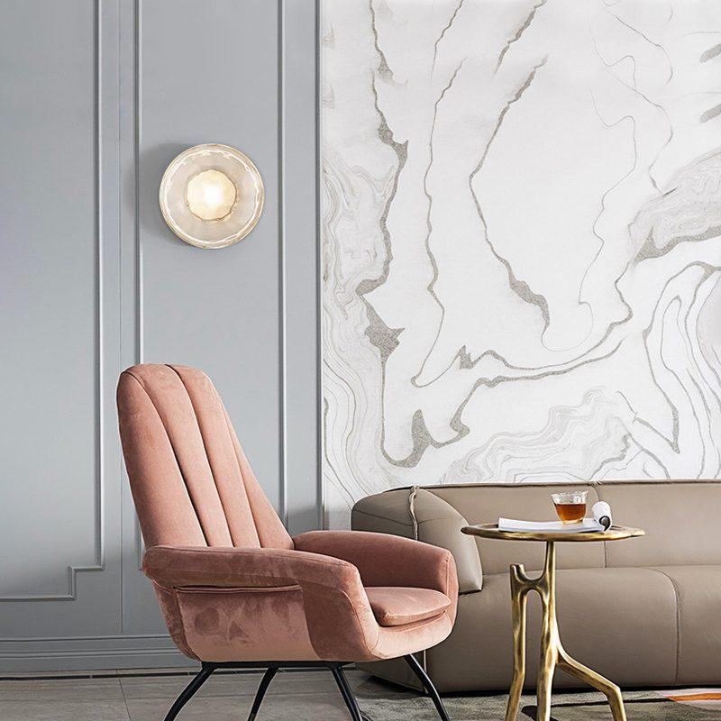 Rilun Wall Light | Modern Round Ripple Glass Minimalist Design