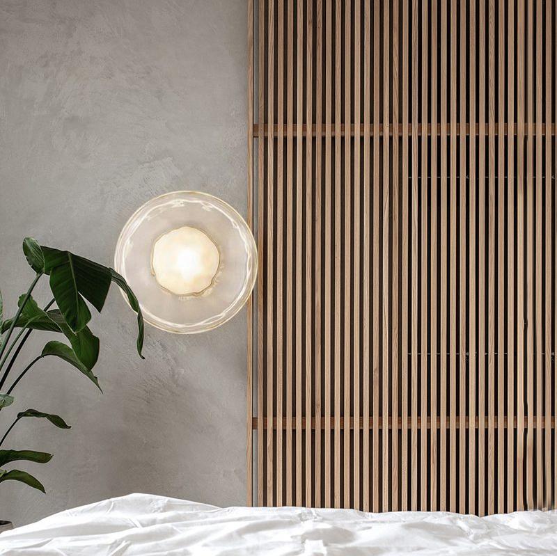 Rilun Wall Light | Modern Round Ripple Glass Minimalist Design