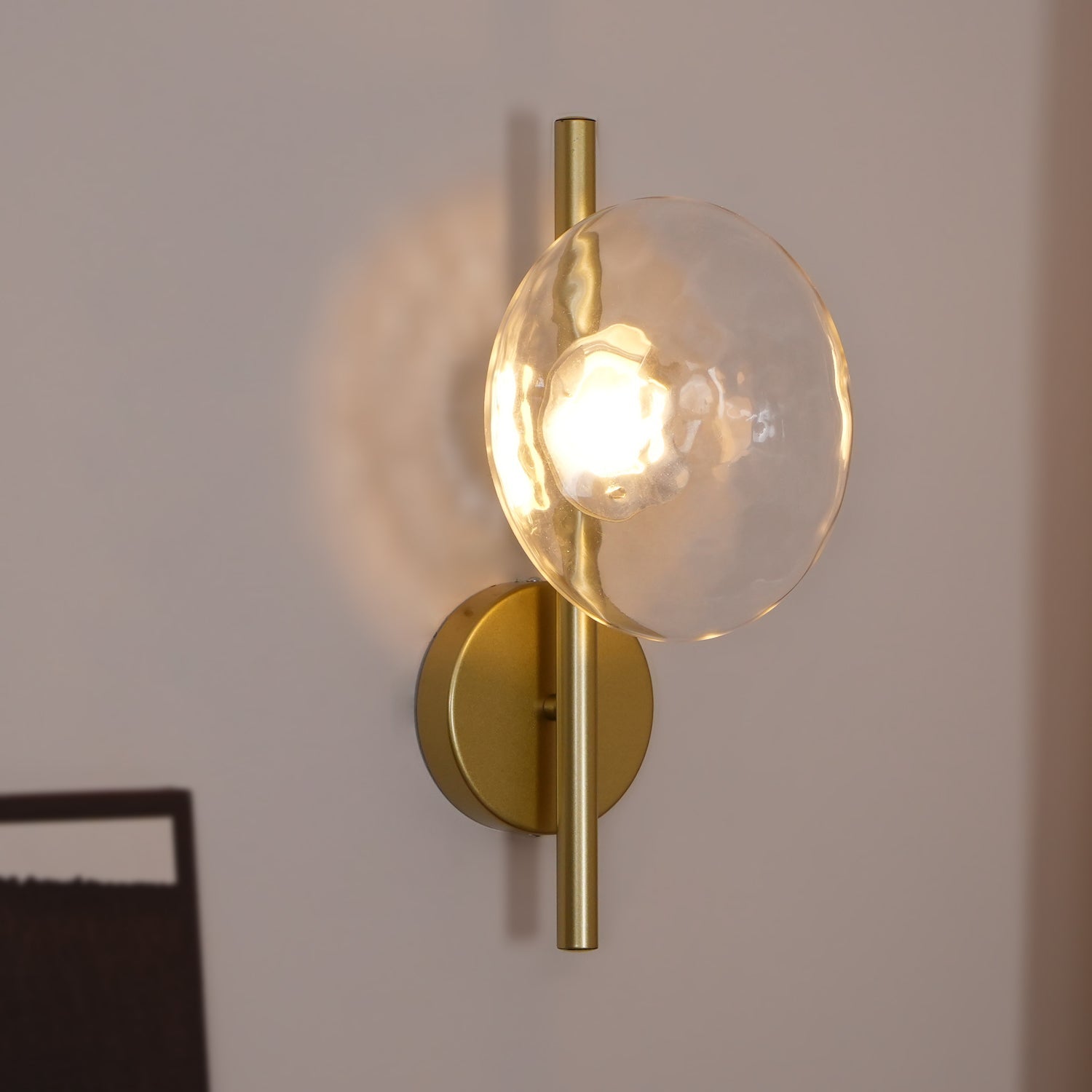 Rilun Wall Light | Modern Round Ripple Glass Minimalist Design