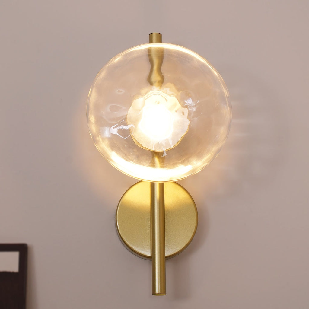 Rilun Wall Light | Modern Round Ripple Glass Minimalist Design