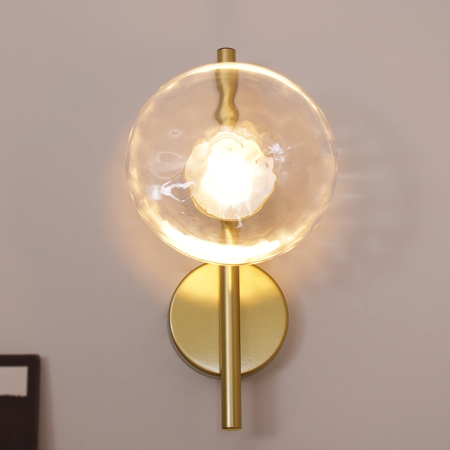 Rilun Wall Light | Modern Round Ripple Glass Minimalist Design