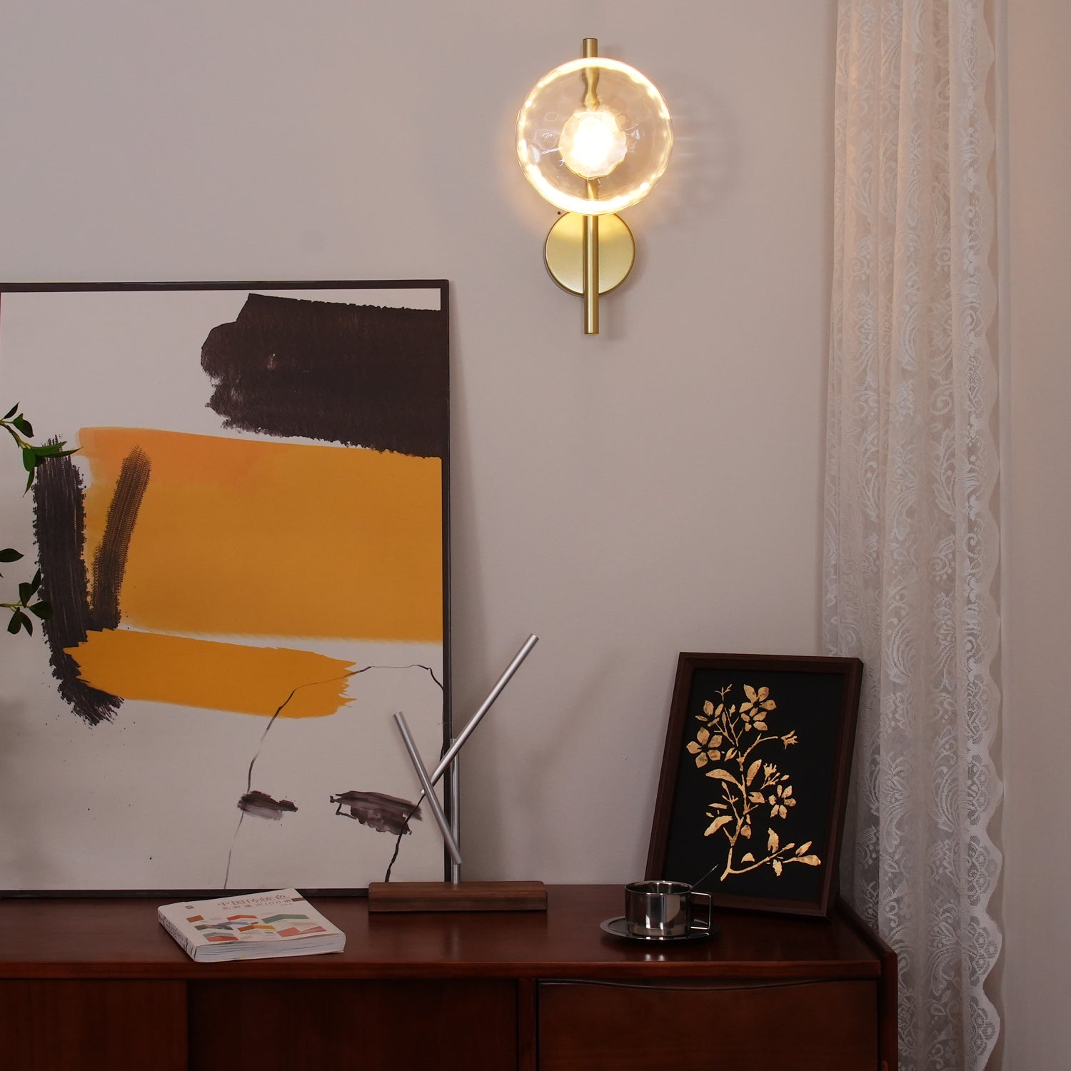 Rilun Wall Light | Modern Round Ripple Glass Minimalist Design