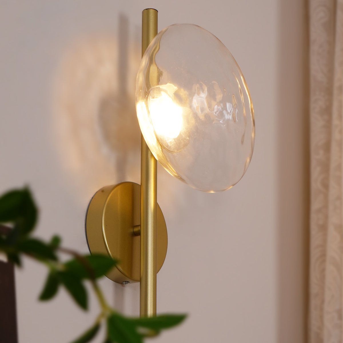 Rilun Wall Light | Modern Round Ripple Glass Minimalist Design