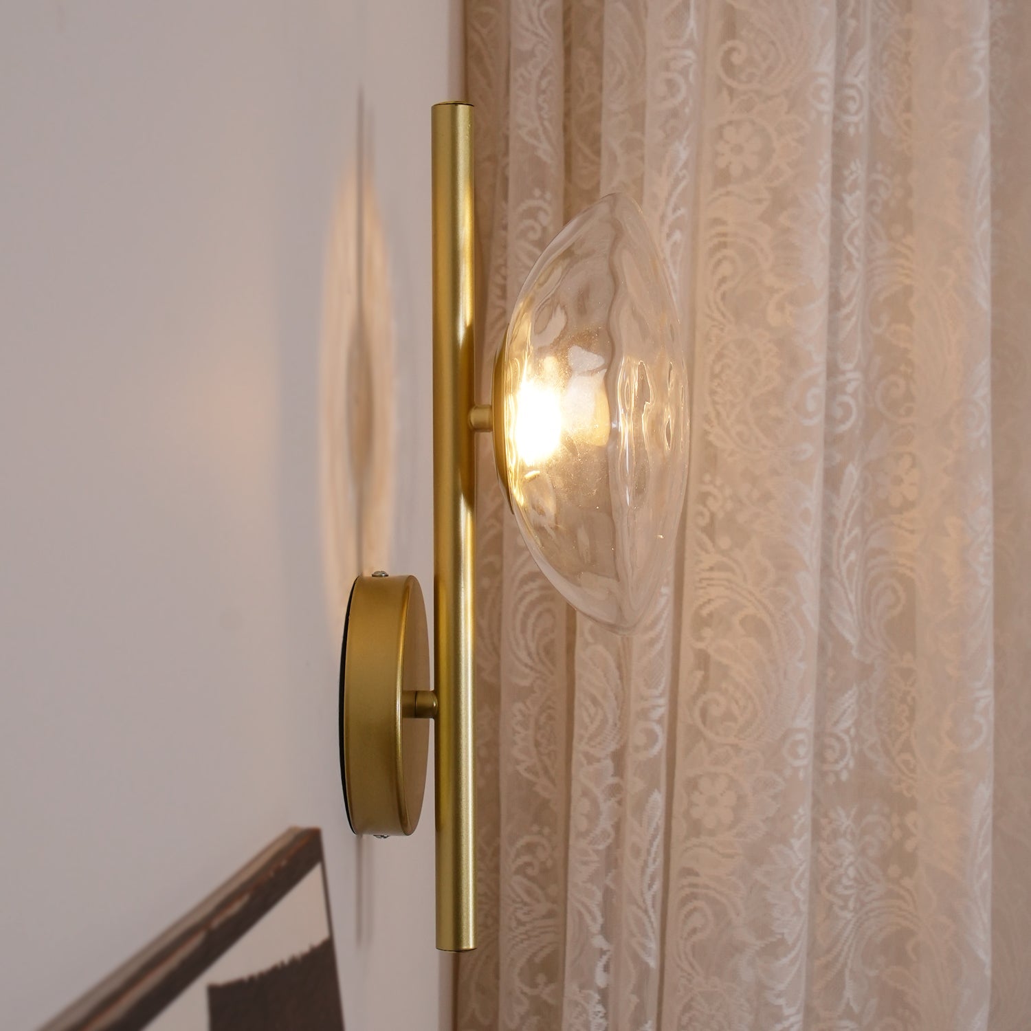 Rilun Wall Light | Modern Round Ripple Glass Minimalist Design