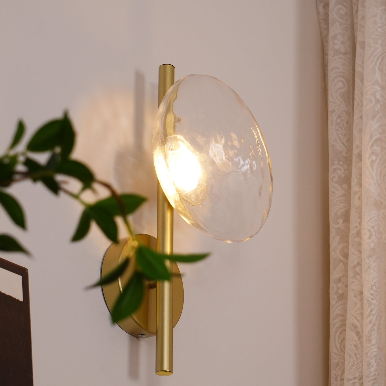 Rilun Wall Light | Modern Round Ripple Glass Minimalist Design