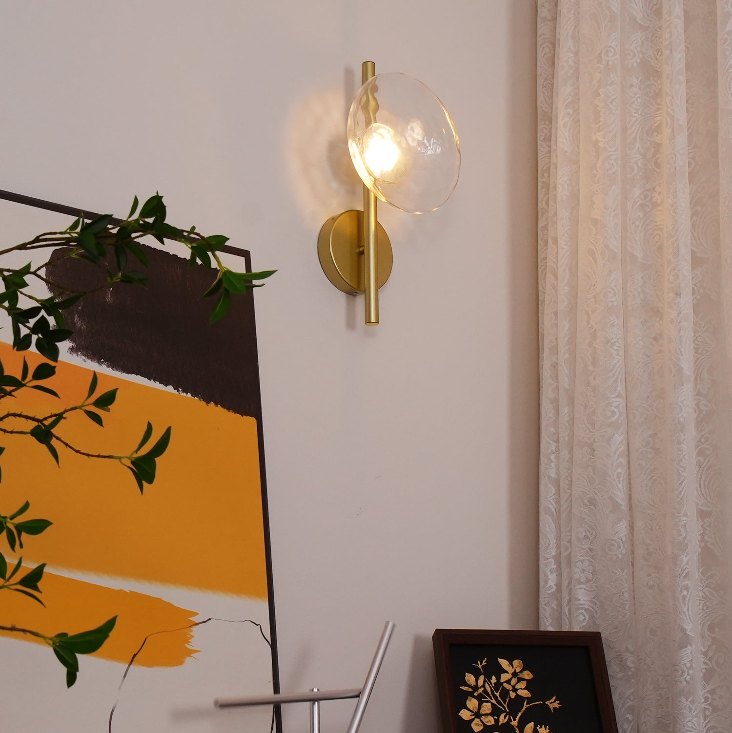 Rilun Wall Light | Modern Round Ripple Glass Minimalist Design
