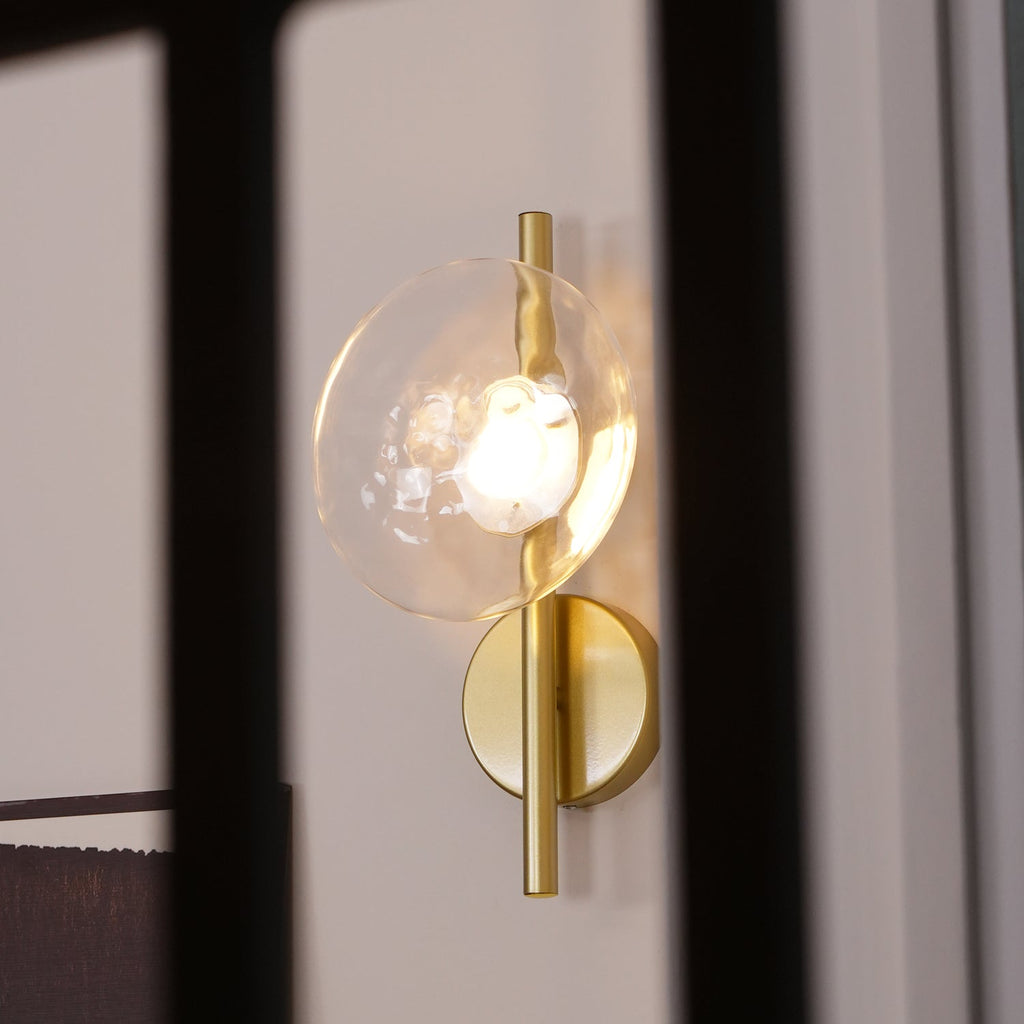 Rilun Wall Light | Modern Round Ripple Glass Minimalist Design