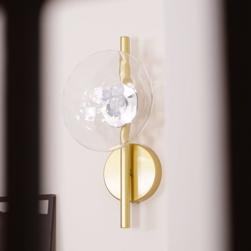 Rilun Wall Light | Modern Round Ripple Glass Minimalist Design
