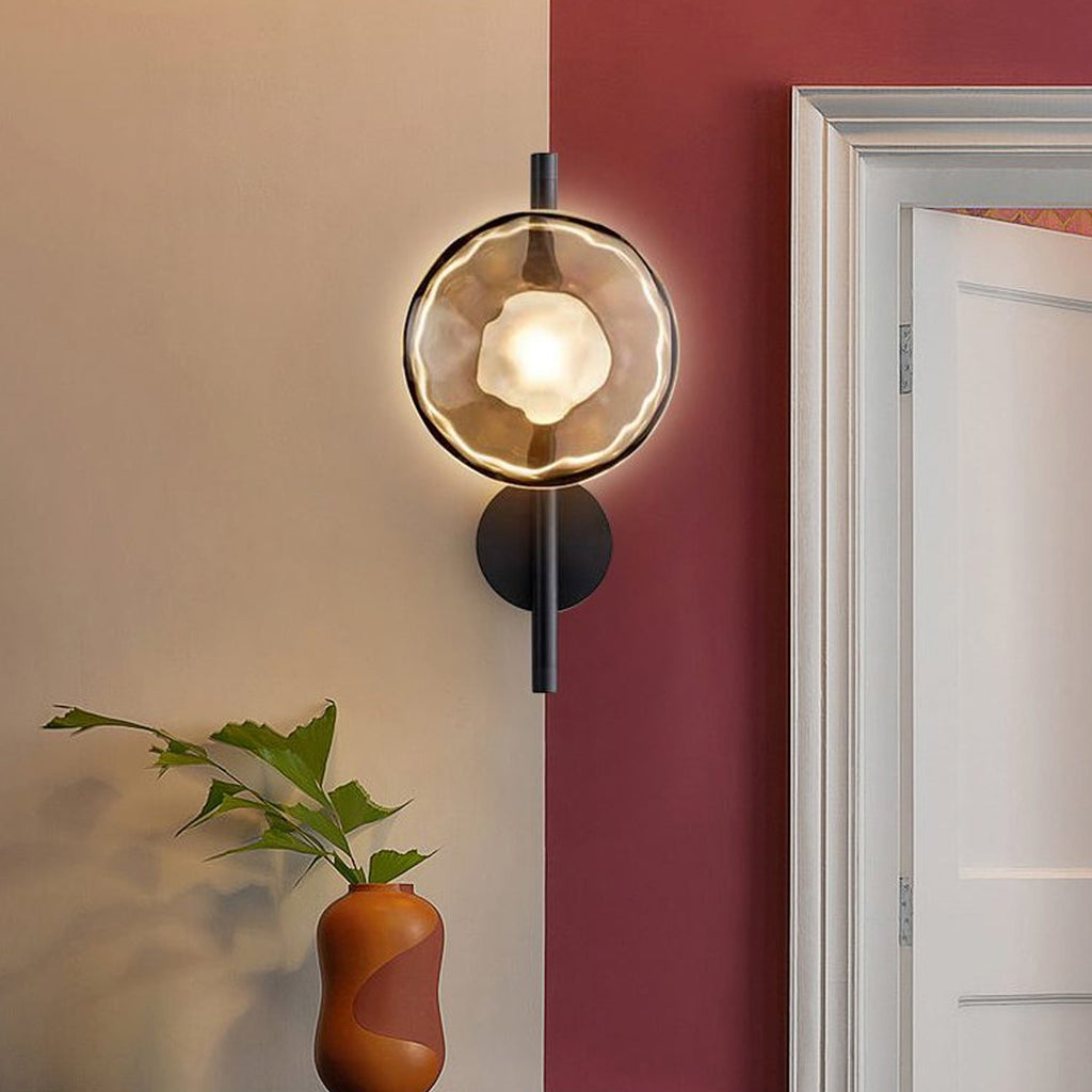 Rilun Wall Light | Modern Round Ripple Glass Minimalist Design