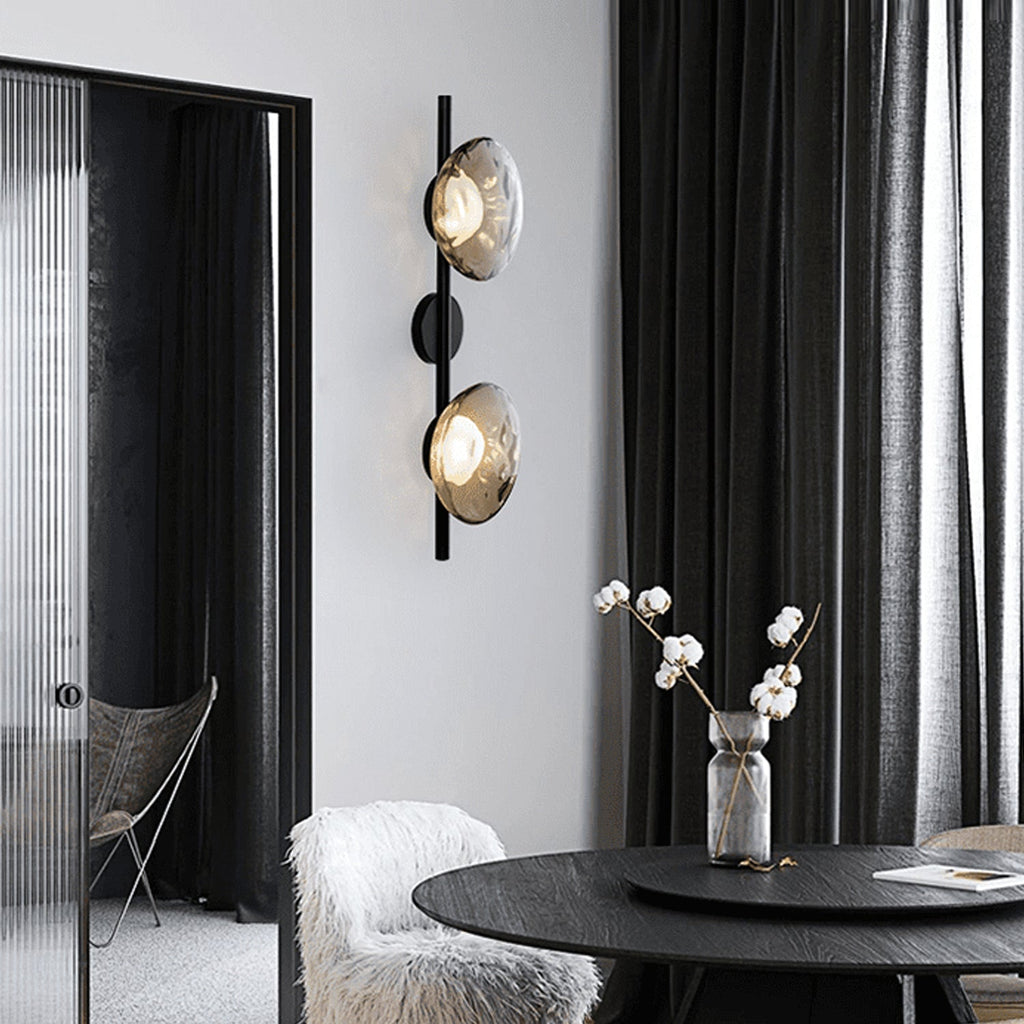 Rilun Wall Light | Modern Round Ripple Glass Minimalist Design