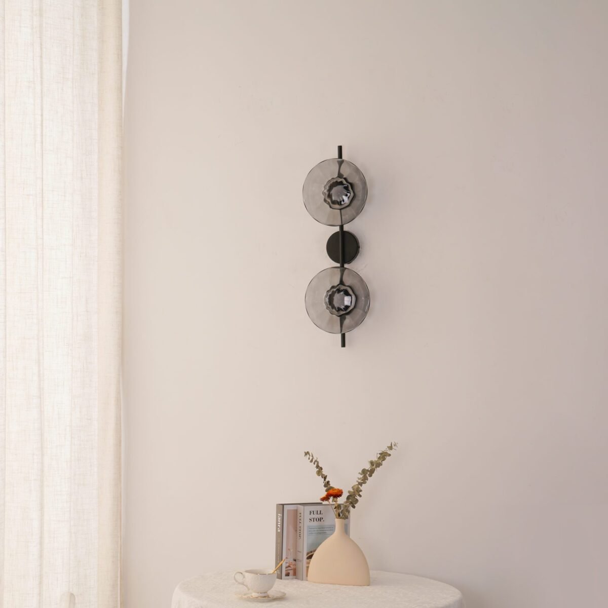 Rilun Wall Light | Modern Round Ripple Glass Minimalist Design