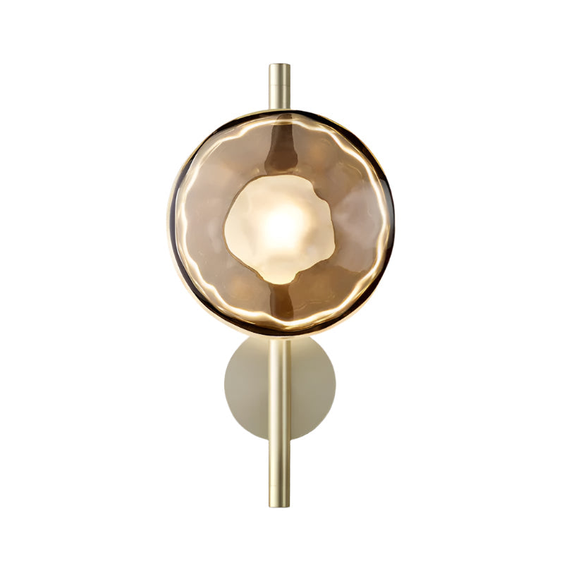 Rilun Wall Light | Modern Round Ripple Glass Minimalist Design