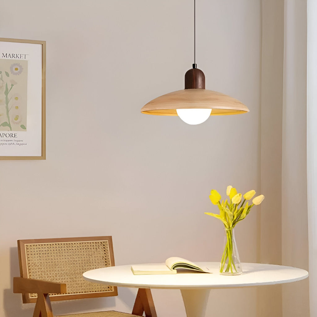 Raku Pendant Light | Japanese Wabi-Sabi Walnut Lighting