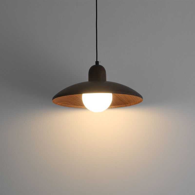 Raku Pendant Light | Japanese Wabi-Sabi Walnut Lighting