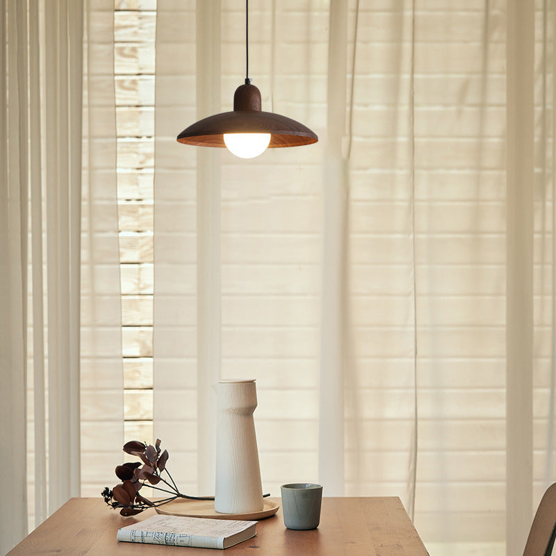 Raku Pendant Light | Japanese Wabi-Sabi Walnut Lighting