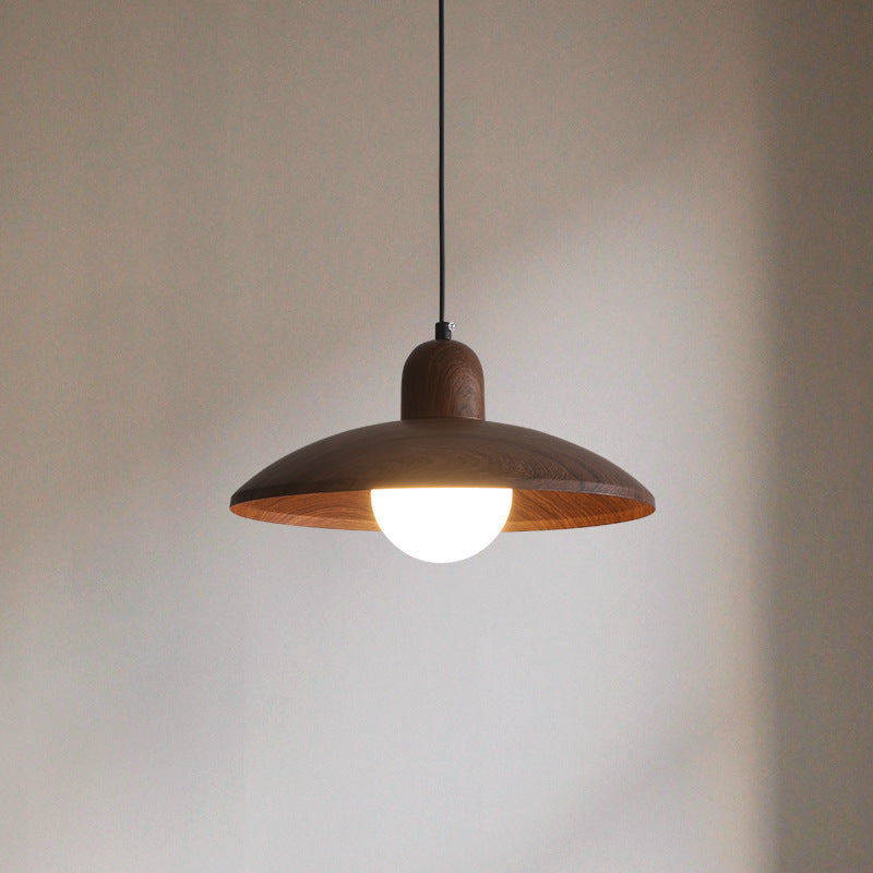 Raku Pendant Light | Japanese Wabi-Sabi Walnut Lighting