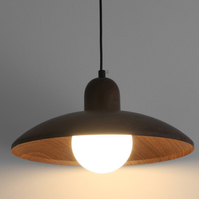 Raku Pendant Light | Japanese Wabi-Sabi Walnut Lighting