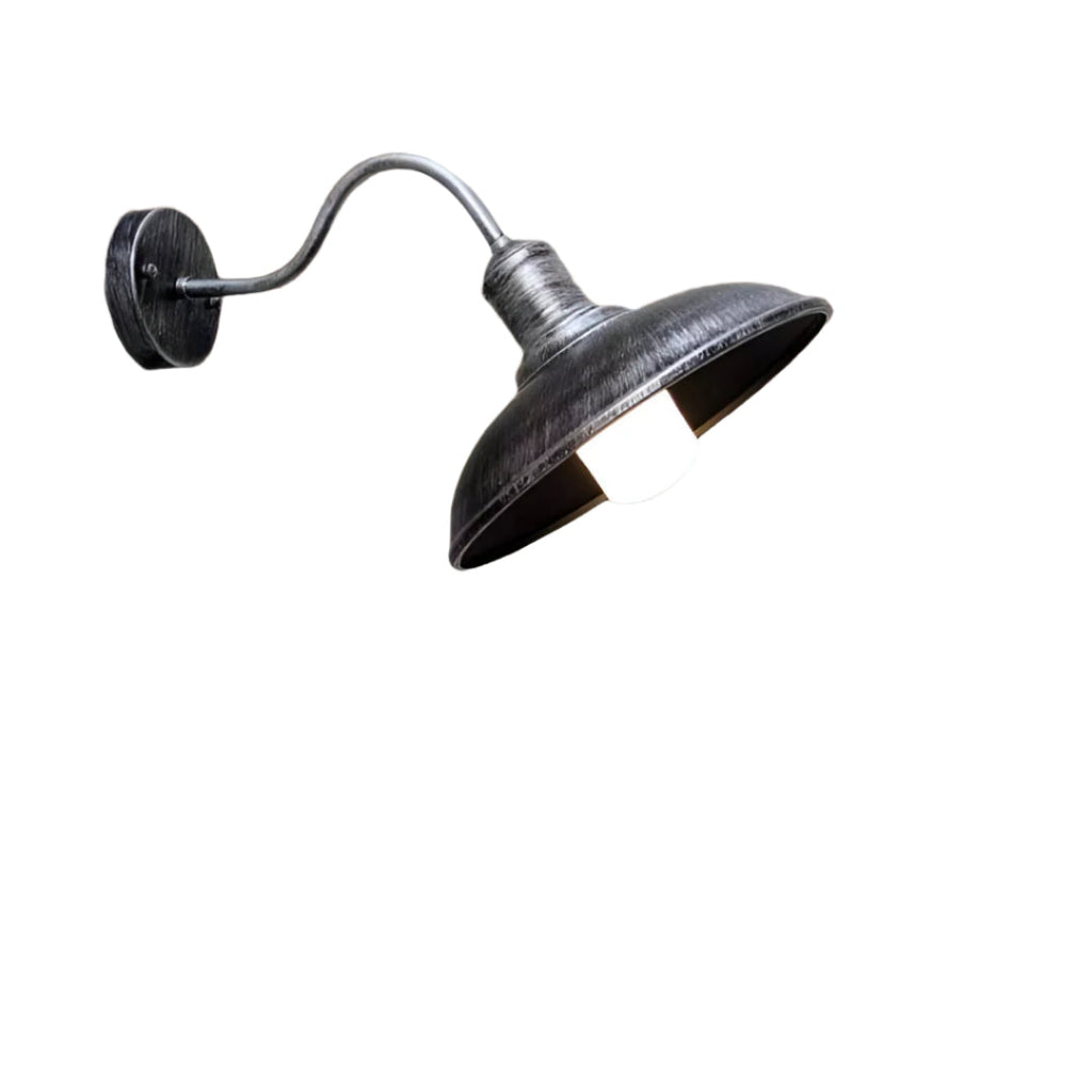 Tauren Outdoor Wall Light | Industrial Bowl-Shaped Iron Design
