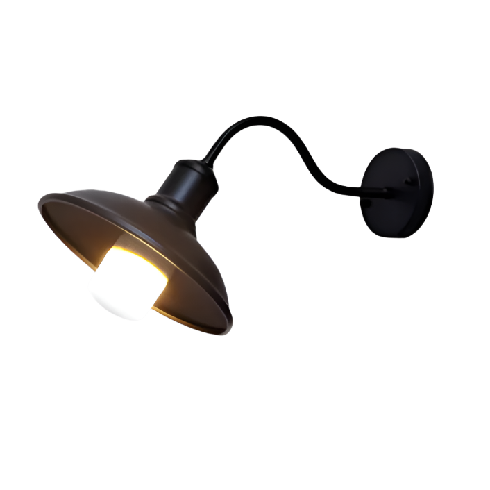 Tauren Outdoor Wall Light | Industrial Bowl-Shaped Iron Design