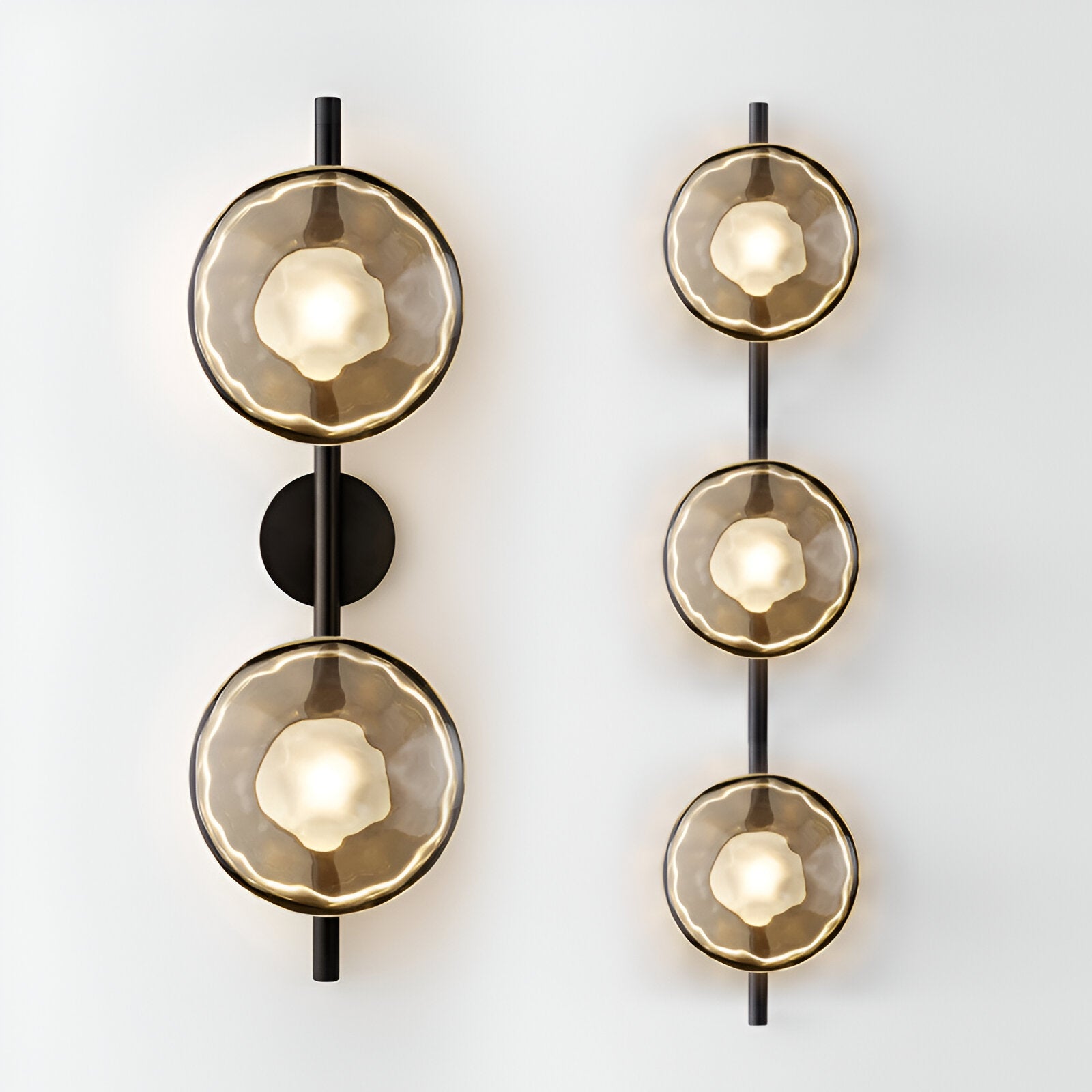 Rilun Wall Light | Modern Round Ripple Glass Minimalist Design