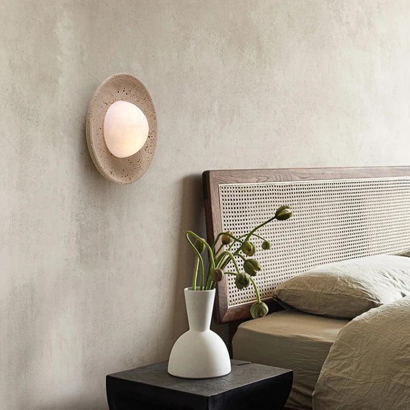 Tivra Wall Light | Classic Travertine Sconce