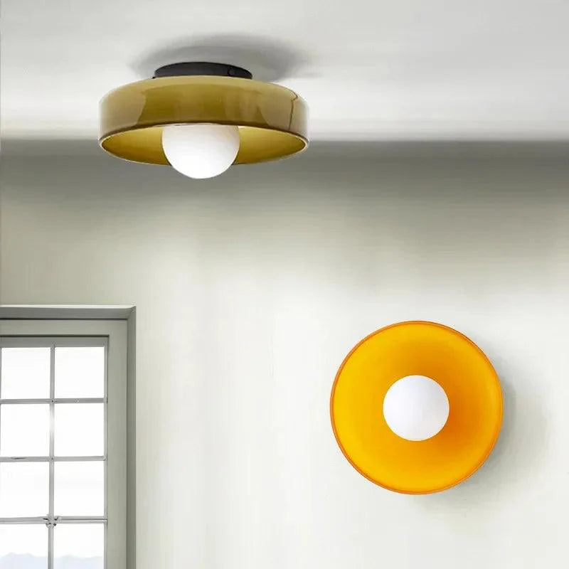 Ovin Wall & Ceiling Light | Nordic Glass Disc Lighting