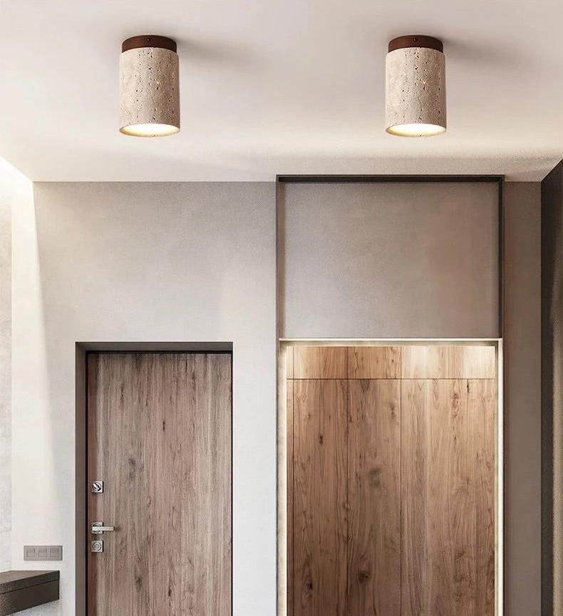 Vetra Ceiling Light | Travertine Modern Lighting