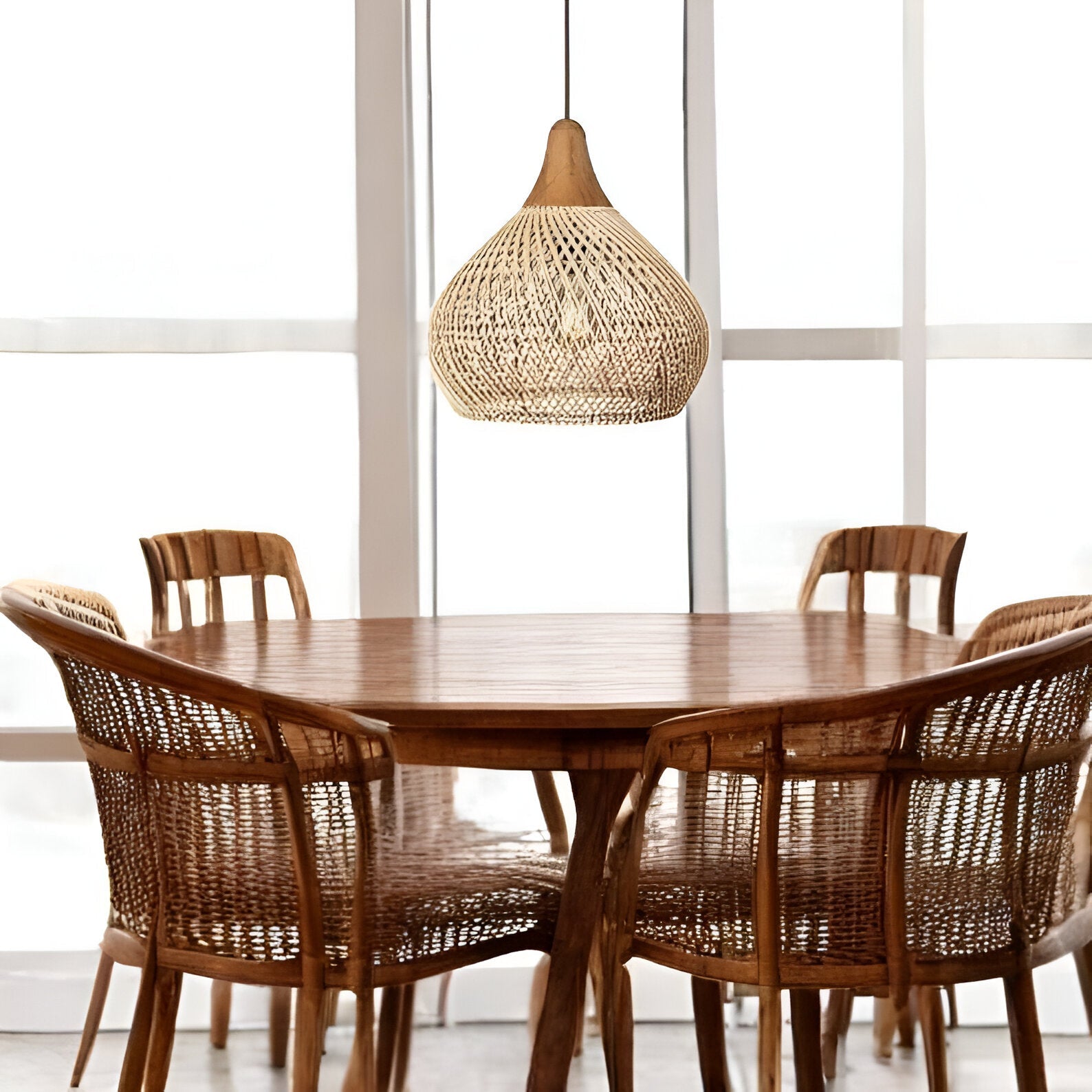 Rafi Pendant Light | Boho Rattan Ceiling Lighting