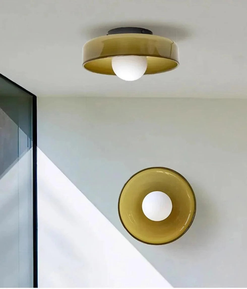 Ovin Wall & Ceiling Light | Nordic Glass Disc Lighting