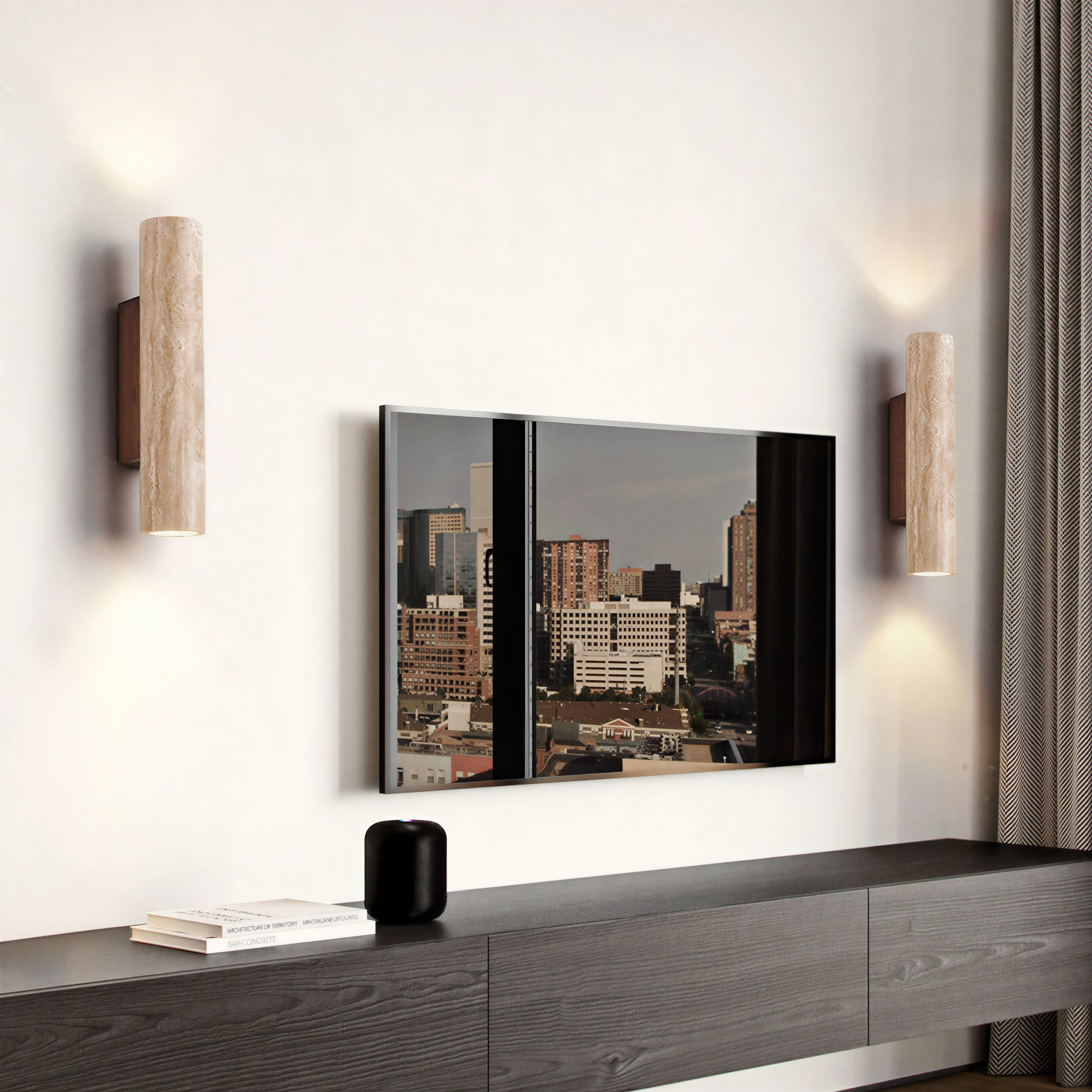 Kora Wall Light | Japandi Travertine Minimalist Lighting